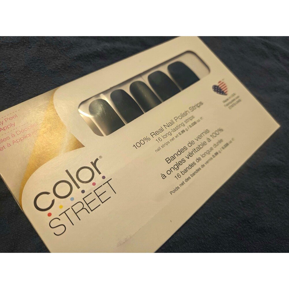 Color Street Nail Polish Strips Black Solid Pre-Designed Medium Deep Dive